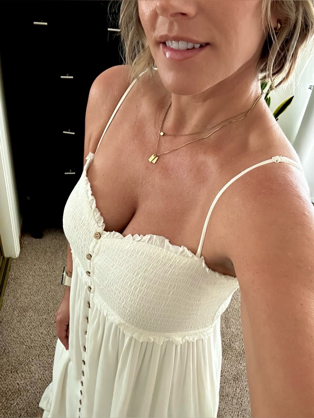 | vici • white flowy button down maxi dress • large | - Picture 2 of 8